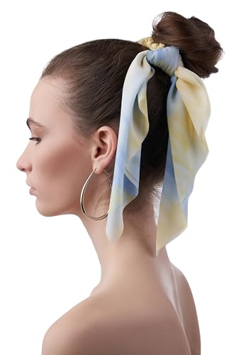 Haargummi Damen Mädchen Accessoire Scrunchie Stoff Haargummi haarschonend mit Halstuch (hellblau) von Nothing but Love