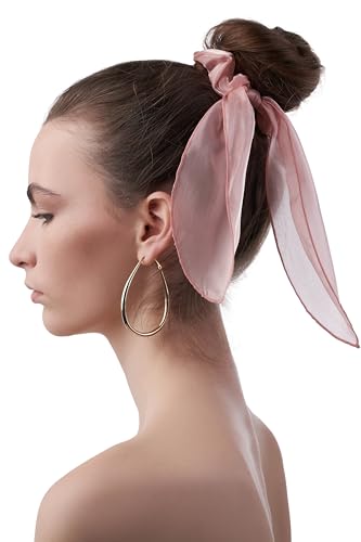 Haargummi Damen Mädchen Accessoire Scrunchie Stoff Haargummi haarschonend mit Halstuch (rosa) von Nothing but Love