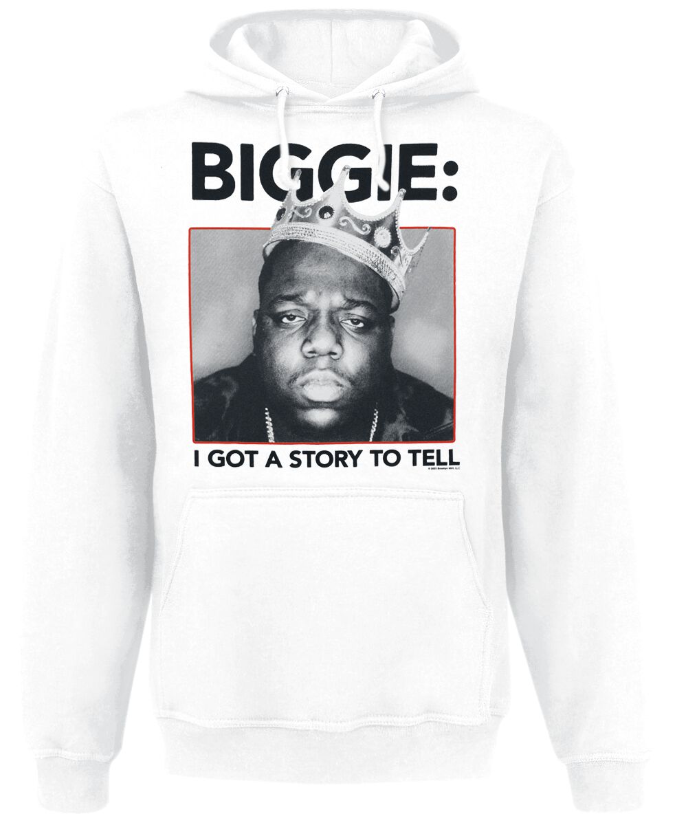 Notorious B.I.G. Biggie Crown Kapuzenpullover weiß in M von Notorious B.I.G.