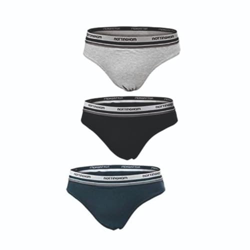 NOTTINGHAM Set 6 Paar Slip/Boxer Herren Baumwolle bi-elastisch schwarz weiß sortiert XL von Nottingham