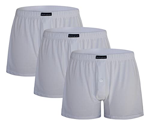 Nottingham Herren Boxershorts Mercerisierte Baumwolle, Art. 7100 Weiß 3er Pack 3XL von Nottingham