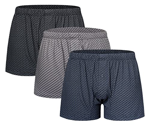 Nottingham Herren Boxershorts Bedruckt Mercerisierte Baumwolle, Art. BX765 Dunkle Farbe 3er Pack M von Nottingham