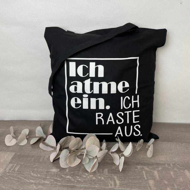 Einkaufstasche, Einkaufsbeutel, Jutebeutel, Ich Atme Ein Ich Raste Aus, 100% Baumwolle von NottisIdeenwelt