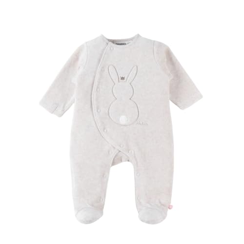 Noukie's Pyjama aus Samt mit Füßen und Druckknopföffnung vorne und im Schritt sowie rutschfesten Füßen von Noukie's