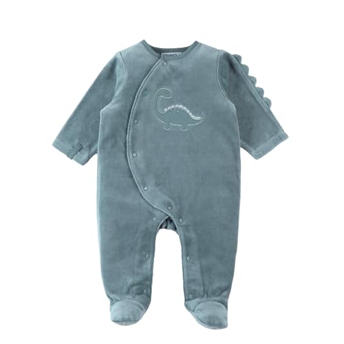 Noukie's Pyjama aus Samt mit Füßen und Druckknopföffnung vorne und im Schritt sowie rutschfesten Füßen von Noukie's