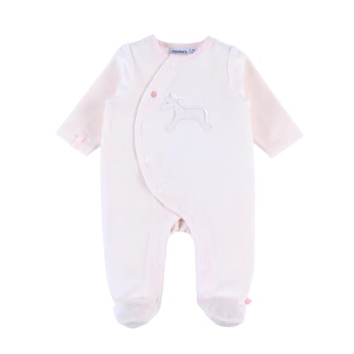 Noukie's Pyjama aus Samt mit Füßen und Druckknopföffnung vorne und im Schritt sowie rutschfesten Füßen von Noukie's
