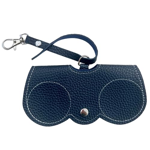 Nounex21 - Premium Sonnenbrillen Schutzetui, tragbares Brillenetui, modischer Sonnenbrillen-Halter, weiches PU-Leder, 12 Farben (Navy) von Nounex21