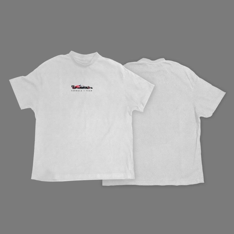 Minimal Alfa Romeo Formula 1 Oversized Heavyweight T-Shirt von NouveauArtsShop