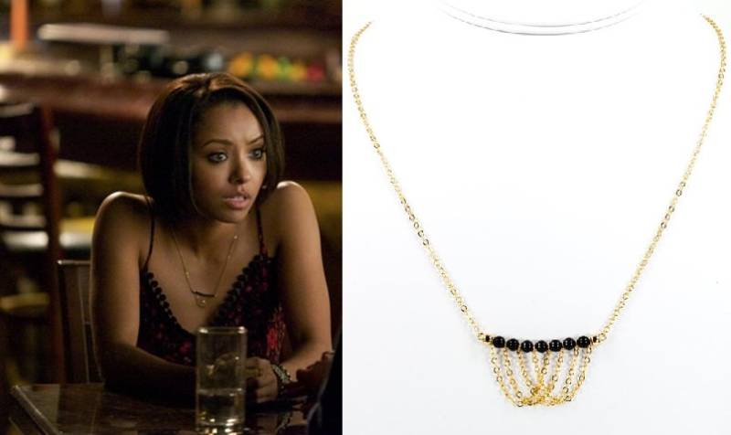 Wie Auf Tv-Halskette Mystic Falls Schwarz Swarovski Perle Und Goldkette Zu Sehen von NouveauTique