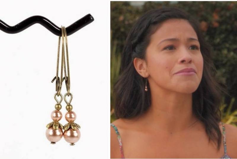 Wie Im Fernsehen Gesehen Auf Jane The Virgin Ohrringe Rose Gold Swarovski Perle Antik Messing von NouveauTique