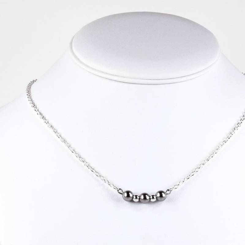 Wie Im Tv Zu Sehen Auf Jane Die Jungfrau Halskette Silber Swarovski Perlen Trinity Minimal Chic von NouveauTique