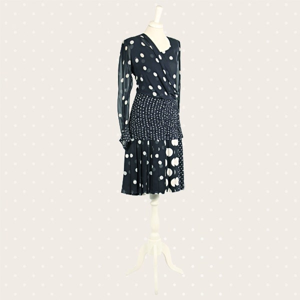 1970Er Vintage A Pois Bianchi von NouvelleVieAtelier