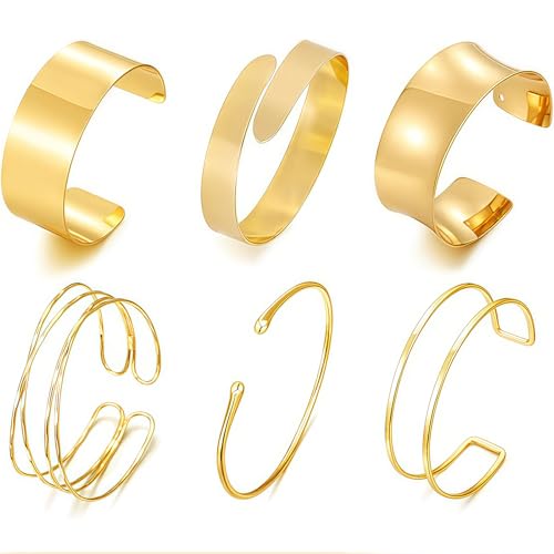 NovaCharm Oberarmreif Gold – 6er Set, Minimalistische Armreifen, Verstellbare Armspangen, Hochwertiger Körperschmuck für Frauen NovaCharm Oberarmreif Gold – 6er Set, Minimalistische Armreifen, Verstellbare Armspangen, Hochwertiger Körperschmuck für Frauen von NovaCharm