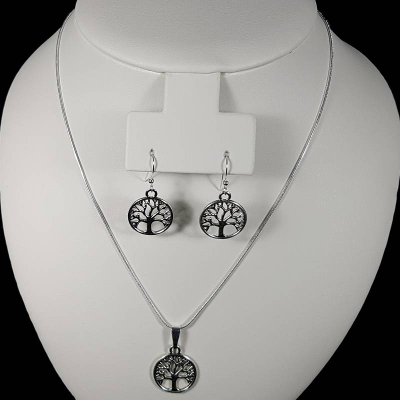 Silber Baum Des Lebens Gesetzt, Lebenhalskette, Halskette Silber Baum Des Lebens Gesetzt, Lebenhalskette, Halskette von NovaJewelleryDesigns