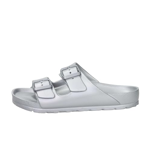Novaflex Flache Qualiano-Hausschuhe Silber - 36 Novaflex Flache Qualiano-Hausschuhe Silber - 36 von Novaflex