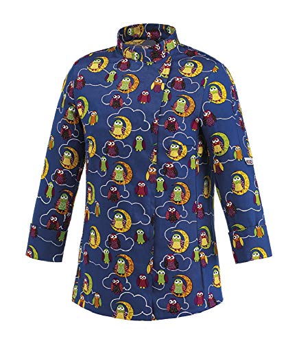 Novaplus Damen Kochjacke Motiv verschieden Muster (Owls, S=34/36) von Novaplus