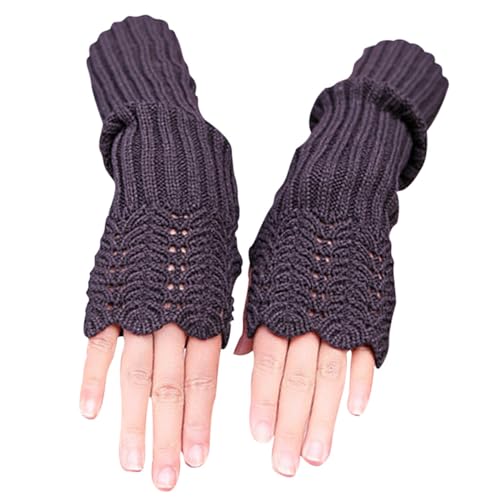 Novawo Damen Fashion Armstulpen Halbhandschuhe Armlinge Lange Handschuhe Winter Warmer fingerlose Handschuhe Strick von Novawo