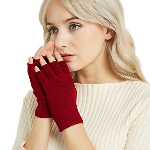 Novawo Wolle Mischung Fingerlose Handschuhe Warme Armlinge Unisex-Schreibhandschuhe von Novawo