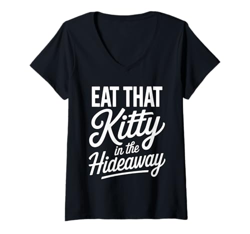 Damen Lustiger Spruch Hidden Kitty Mission Humor Witz Erwachsene Humor Gag T-Shirt mit V-Ausschnitt Damen Lustiger Spruch Hidden Kitty Mission Humor Witz Erwachsene Humor Gag T-Shirt mit V-Ausschnitt von Novelty Animal Wordplay Mystery Retro Laughable