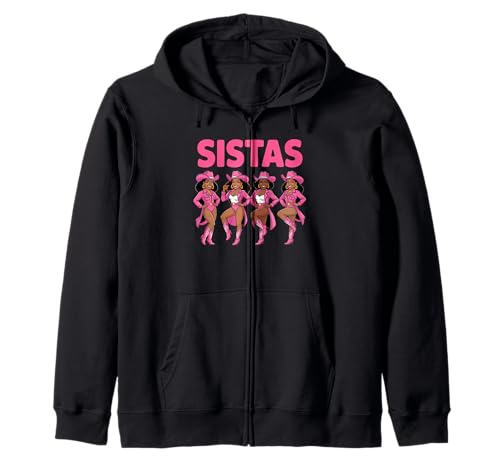 Lustiger Sistas Spruch Pink Cowgirl Swag Rodeo Queens Damen Herren Kapuzenjacke von Novelty Black Western Women Dance Outfit Crew
