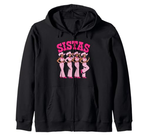 Lustiger Sistas Spruch Pink Cowgirl Swag Rodeo Queens Damen Herren Kapuzenjacke von Novelty Black Western Women Dance Outfit Crew