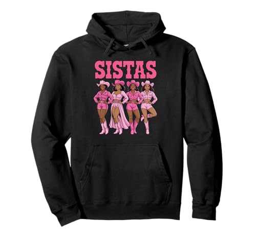 Lustiger Sistas Spruch Pink Cowgirl Swag Rodeo Queens Damen Herren Pullover Hoodie von Novelty Black Western Women Dance Outfit Crew