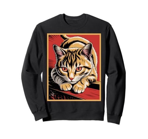 Katze rote Augen Japanische Kunst Illustration Katzenliebhaber Männer Frauen Sweatshirt Katze rote Augen Japanische Kunst Illustration Katzenliebhaber Männer Frauen Sweatshirt von Novelty Cat Red Eyes Japan Artist Graphic Pet