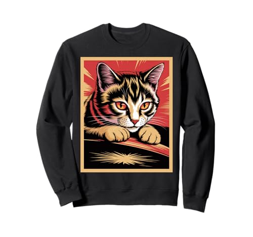 Katze rote Augen Japanische Kunst Illustration Katzenliebhaber Männer Frauen Sweatshirt Katze rote Augen Japanische Kunst Illustration Katzenliebhaber Männer Frauen Sweatshirt von Novelty Cat Red Eyes Japan Artist Graphic Pet