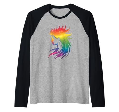 Lustiges Regenbogenhaar Afro-Stil Pride Artistic Queen Damen Herren Raglan Lustiges Regenbogenhaar Afro-Stil Pride Artistic Queen Damen Herren Raglan von Novelty Colorful Feminine Flowing Hair Vibes Art