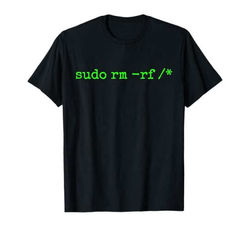 Lustiger Programmierer Sudo RM Geek Computerentwickler Damen Herren T-Shirt von Novelty Computer Command IT Husband Wife Nerd Gag