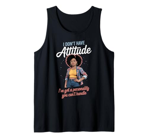 Lustiges Haltungswort: Ich Habe Persönlichkeitsstärke, Mama, Damen, Herren Tank Top von Novelty Confident Afro Woman Fashion Energy Sassy