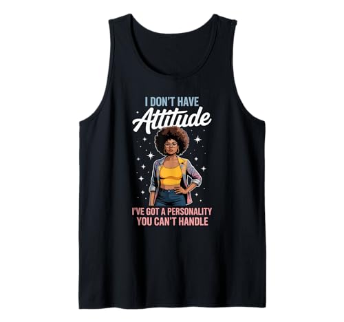 Lustiges Haltungswort: Ich Habe Persönlichkeitsstärke, Mama, Damen, Herren Tank Top von Novelty Confident Afro Woman Fashion Energy Sassy
