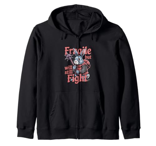 Fragile but Will Still Fight Mittelalter Bunny Humor Männer Frauen Kapuzenjacke Fragile but Will Still Fight Mittelalter Bunny Humor Männer Frauen Kapuzenjacke von Novelty Fragile but Will Still Fight Sarcasm Pun