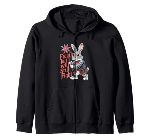 Fragile but Will Still Fight Mittelalter Bunny Humor Männer Frauen Kapuzenjacke Fragile but Will Still Fight Mittelalter Bunny Humor Männer Frauen Kapuzenjacke von Novelty Fragile but Will Still Fight Sarcasm Pun
