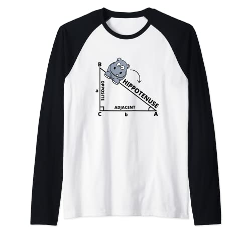 Lustiges Hypotenuse Hippotenuse Mathematik Herren Damen T-Shirt Raglan von Novelty Geek Hippopotamus Pun Graphic T Shirt Gift