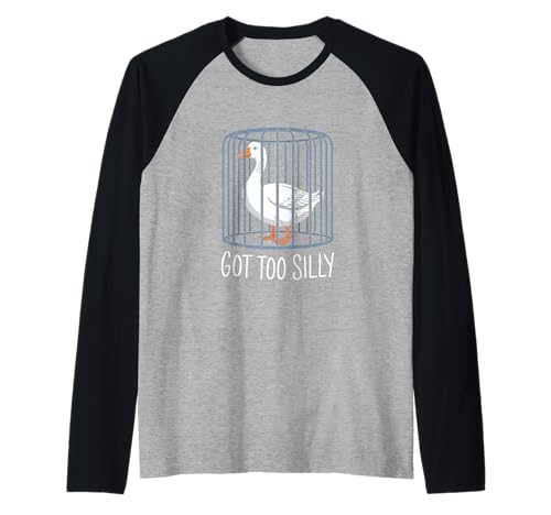Got Too Silly Goose Jail Troubled Sarkastischer Humor Männer Frauen Raglan von Novelty Got Too Silly Goose Mother Daughter Funny
