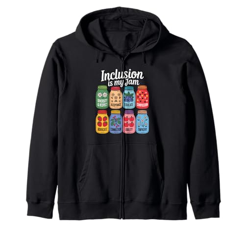 Inklusion ist mein Ding Inspirierende Empathie Respekt Männer Frauen Kapuzenjacke von Novelty Inclusion Is My Jam Teacher Educate Love