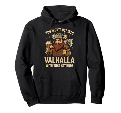 Lustiger Wikinger Valhalla nordische Mythologie Humor für Männer Pullover Hoodie von Novelty Norse Valheim Meme Merch Tees And Stuff