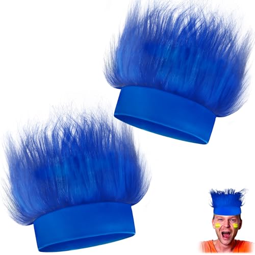 Novelty Place 2er Set blaues Flusen-Kostüm-Headband – verrückte Troll-Haar-Accessoires für Sportpartys, Cosplay & Halloween Novelty Place 2er Set blaues Flusen-Kostüm-Headband – verrückte Troll-Haar-Accessoires für Sportpartys, Cosplay & Halloween von Novelty Place