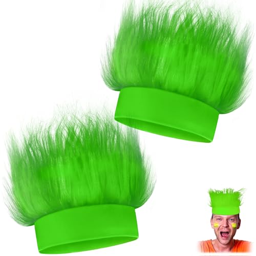 Novelty Place 2er Set grünes Flusen-Kostüm-Headband – verrückte Troll-Haar-Accessoires für Sportpartys, Cosplay & Halloween Novelty Place 2er Set grünes Flusen-Kostüm-Headband – verrückte Troll-Haar-Accessoires für Sportpartys, Cosplay & Halloween von Novelty Place