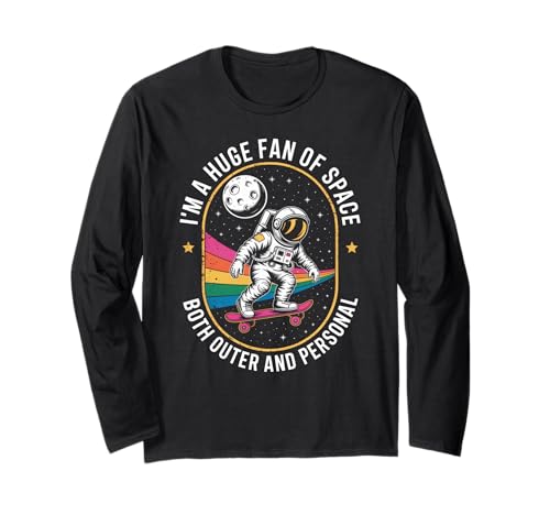 Lustiger Astronaut Spruch Riesiger Fan des Weltraums Humor Frauen Männer Langarmshirt von Novelty Skateboarding Space Joke Friends Dad Gag