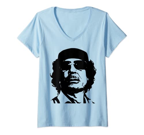 Damen Muammar Gaddafi I Love Libya T-Shirt mit V-Ausschnitt von Novelty Store