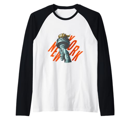 Souvenir mit der Fackel der Freiheitsstatue aus New York Raglan Souvenir mit der Fackel der Freiheitsstatue aus New York Raglan von Novelty Stuff By Del