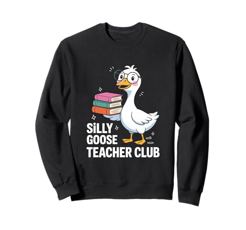 Silly Goose Teacher Club Frau unterrichtet Mutter Witz Männer Frauen Sweatshirt von Novelty Teacher Goose Mother Reading Daughter