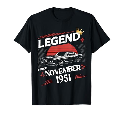 Eine Legende wurde im November 1951 geboren. Awesome Man Boy Birthday T-Shirt von November 1951 Birthday Legendary Since 1951 Men
