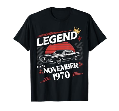 Eine Legende wurde im November 1970 geboren. Awesome Man Boy Birthday T-Shirt von November 1970 Birthday Legendary Since 1970 Men
