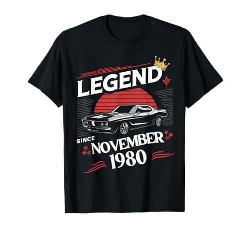 Eine Legende wurde im November 1980 geboren. Awesome Man Boy Birthday T-Shirt von November 1980 Birthday Legendary Since 1980 Men
