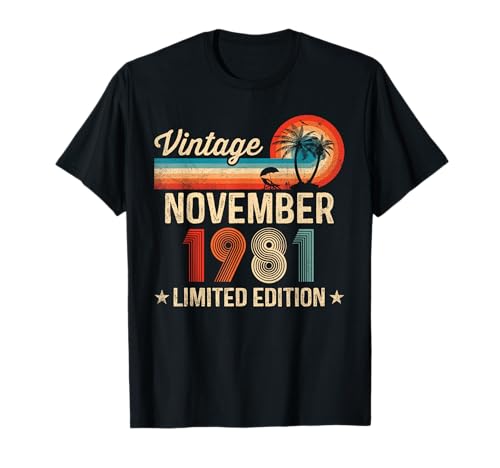 40 Jahre alt 40. Geburtstag Vintage November 1981 Herren Damen T-Shirt von November 1981 Limited Edition Shirt