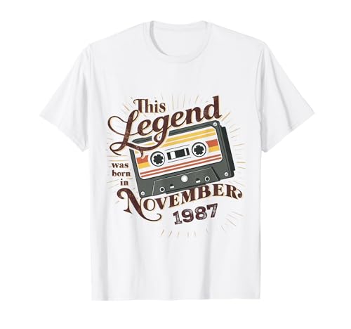 Diese Legende wurde im November 1987 geboren. Awesome Man Birthday T-Shirt von November 1987 Birthday Legendary Since 1987 Men