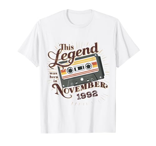 Diese Legende wurde im November 1992 geboren. Awesome Man Birthday T-Shirt von November 1992 Birthday Legendary Since 1992 Men